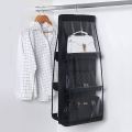 6 Pockets Hanging Storage Bag Purse Handbag Tote Bag Storage Organizer Closet Rack Hangers.
