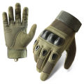Full finger M Grade Tactical Outdoor Hand Gloves- Green/ Black. 