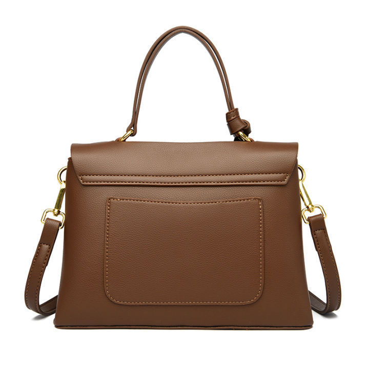 Genuine%20Leather%20Bag%20Women's%202023%20New%20High-value%20Versatile%20Women's%20Leather%20Doctor%20Bag%20Commuter%20Bag%20Simple%20Temperament%20One-Shoulder%20Handbag%20-%20Image%203