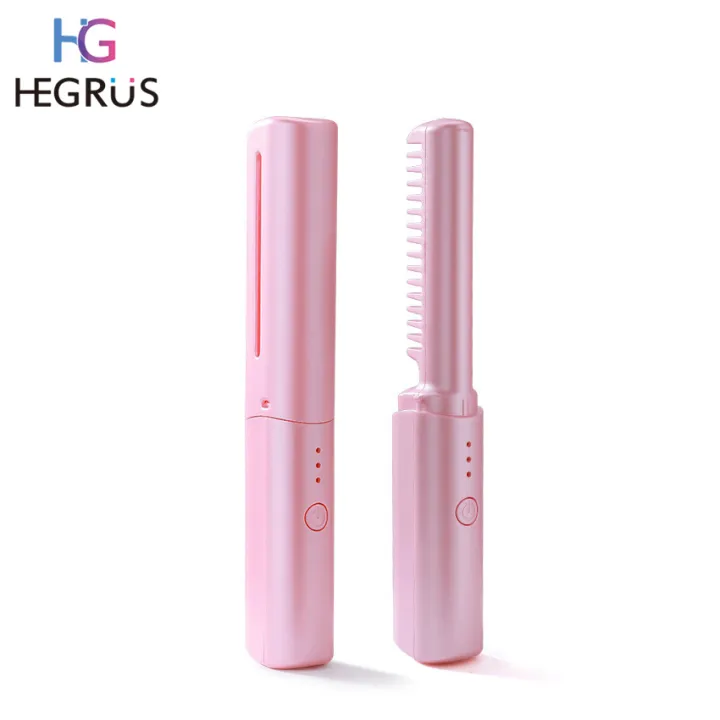 HEGRUS%202%20in%201%20Mini%20Straight%20Hair%20Comb%20Straightening%20Curling%20Brush%20Fast%20Heating%20Negative%20Ion%20Wireless%20Hair%20Straightener%20Gift%20Metal%20Ceramic%20Heating%20Element%20Styling%20Tools%20Women%20-%20Image%2010