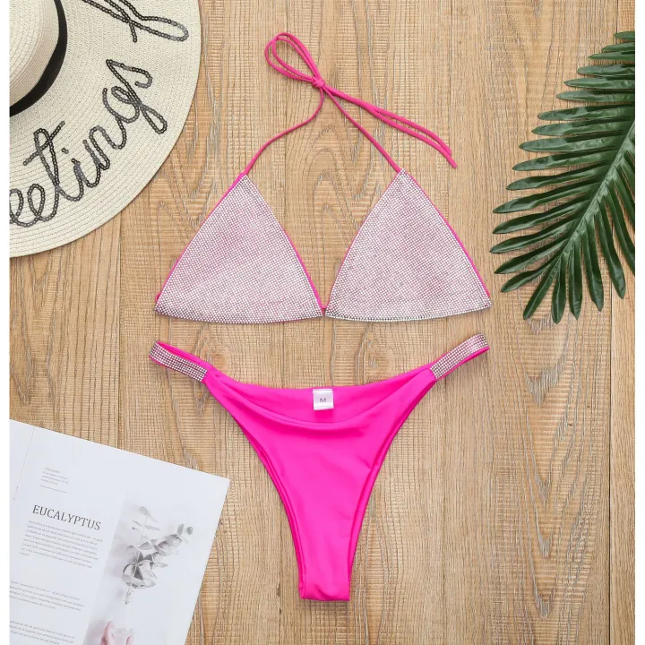 Women's%20Sexyy%20Shining%20Diamond%20Split%20Swimsuit%20Sexyy%20Bikini%20Shining%20Silver%20Solid%20Bra%20Bikinis%20Set%20Sexyy%20Swimwear%20Without%20Chest%20Pads%20and%20Underwires%20(S/M/L)%20-%20Image%202