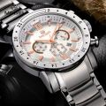 MEGIR Hot Brand Quartz Watches For Men Man's Business White Wristwatch Fashion Three-Eyes Waterproof Luminous Watch For Male. 