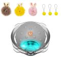 Rabbit Ear Cat Toy Ball Smart Interactive Cat Toys with Bird Sound LED Light Motion Activate Rolling Ball Electric Cats Toy.