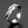 Ring men's trendy cool domineering matte single ring personality sterling silver 999 opening adjustable. 