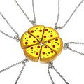 【Sooledead】（NEW）Best Forever Necklace 6 PCS In 1 Set Pizza Necklace Keychian Bff Friendship Best Gifts Friends. 