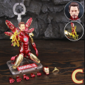 ZD Toys Marvel Iron Man MK85 Action Figure LED 7" with The Infinity SAGA Hologram Shield Figure Toy Gift. 