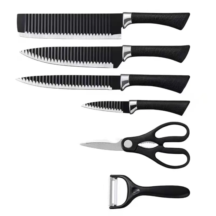 "Stainless Steel Kitchen Zepter (Black) -6 Pcs Set "