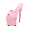 Voesnees Slippers Summer High Heels 15 17 20 CM Solid Color slides women Highs Platform Thin Heels Female Party Club Women.
