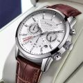 LIGE 9866 luxury fashion chronograph active Men Leather Watch 30M Waterproof - Watch. 