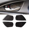 Car Carbon Fiber Door Wrist Trim Inner Door Handle Decoration Cover. 