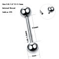 【Booming】 1PC Titanium Internal Thread Belly Bar Labret Piercing Tongue Ring Tragus Cartilage Helix Earring Conch Rook Daith Lobe Piercing.