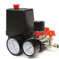 Air Compressor Pressure Control Switch, 90-120 PSI Pressure Switch Manifold Regulator Gauges with Pressure Regulator. 
