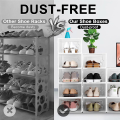 Shoe Storage Box, Clear Transparent Shoe Storage Boxes Hard Plastic Stackable Organiser Containers Bins Easy to Use White. 