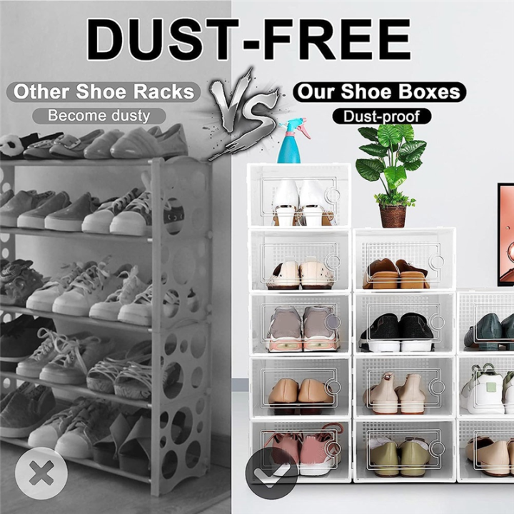 Shoe%20Storage%20Box,%20Clear%20Transparent%20Shoe%20Storage%20Boxes%20Hard%20Plastic%20Stackable%20Organiser%20Containers%20Bins%20Easy%20to%20Use%20White%20-%20Image%203
