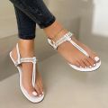 2023 Summer Ladies Sandals Fashion Bling Rhinestone Flats Shoes for Women Sequined Cloth Open Toe Casual Flip Flops Plus Size. 