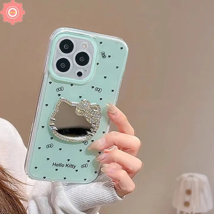 Case%20Compatible%20for%20IPhone%2013%2015%2011%2016%2014%2012%20Pro%20Max%20XR%20X%20XS%20Max%207Plus%2016%208%2015%20Plus%20SE%202020%20Cute%20Hello%20Kitty%20Love%20Heart%20Bows%203D%20Doll%20Mirror%20Bracket%20Luxury%20New%20IMD%20Case%20-%20Image%208