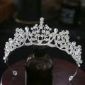 Rhinestones Silver Branch Tiara Crown Wedding Party Hair Accessories Bridal Hair Jewelry. 