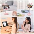 【happy one】Cute Bunny Phone Metal Desktop Cell Phone Stand Height For iPhone iPad Tablet Foldable Extend Support.
