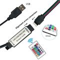 2X RGB Controller DC5V USB 5V 24 Keys Remote Wireless Controller for COB SMD 3528 5050 RGB Tape Lights.