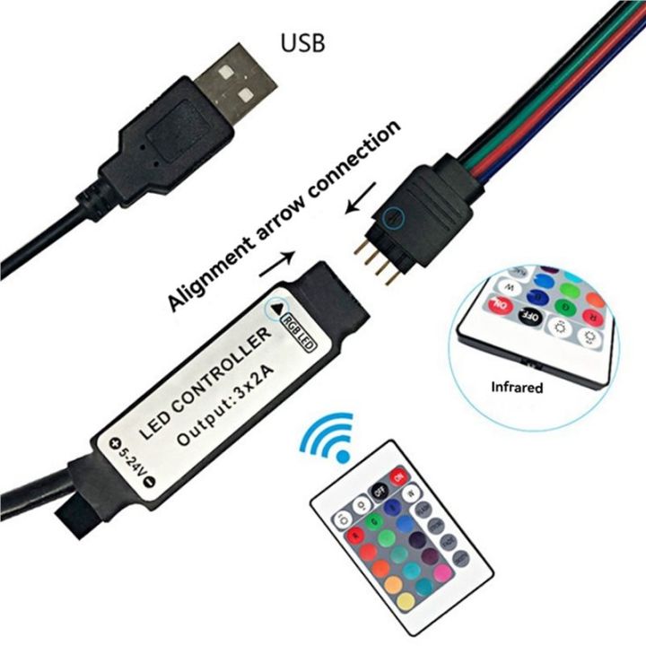 2X%20RGB%20Controller%20DC5V%20USB%205V%2024%20Keys%20Remote%20Wireless%20Controller%20for%20COB%20SMD%203528%205050%20RGB%20Tape%20Lights%20-%20Image%203