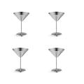 Stainless Steel Martini Glasses Set of 4, 8 Oz Metal Cocktail Glasses, Unbreakable, Durable, Mirror Polished Finish. 