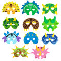 11pcs/set Dinosaur Foam Masks Kids Birthday Dino Party Supplies Girls Boys Masquerade Dress Up Party Mask Favors Decorations. 