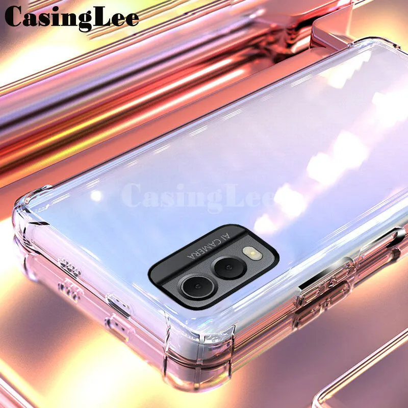 Custodia per Nokia C32, Silicone Case Sottile Cover TPU Caso Morbido Copertura + Pellicola Protettiva in Vetro Temperato per Nokia C32 (6,5) - KE55
