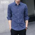 Buy One Get One Free Solid Color Spring and Autumn Youth Men's Casual Shirt Retro Cotton Shirt Style Korean Fashion.
