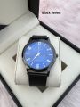 Inspried bye Analog Leather Watch For Men - Blue. 