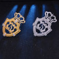 Large Size Crown Brooch Badge for Men Suit Accessories. 