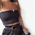 2024 Summer Women's Crop Top Elastic Cotton Camis sleeveless Short Tank Top Bar.