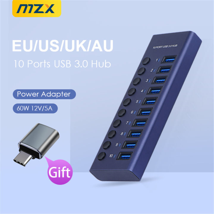 MZX%2010/7/4%20Port%20Aluminum%20USB%203.0%20Hub%20A%203%200%20Multi%20Splitter%20Concentrator%20Multiple%20Extension%20Hub%20Switch%20Power%20Adapter%20for%20PC%20Laptop%20-%20Image%206