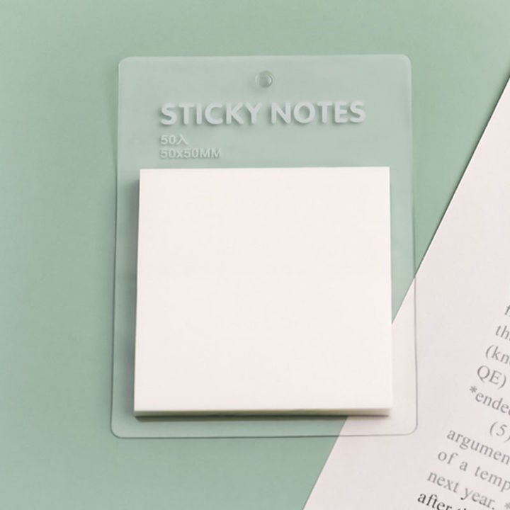 50Sheets Transparent Sticky Notes Waterproof Colorful Clear Memo Pad Posted It Self Adhesive Memo Message Reminder Office School