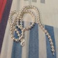 DOTEFFIL 925 Sterling Silver 6mm Smooth Beads Ball Chain Necklace For Women Trendy Wedding Engagement Jewelry.
