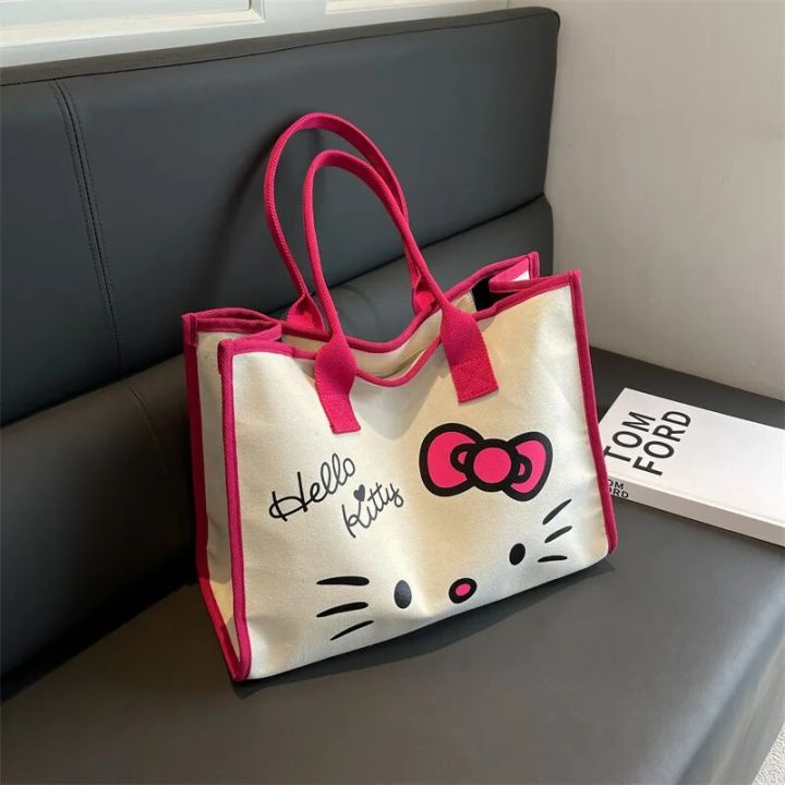 Hello Kitty Purses and Handbags Cute Tote Bags for Women Cases Canvas Pouch Kawaii Storage Bag tote bags