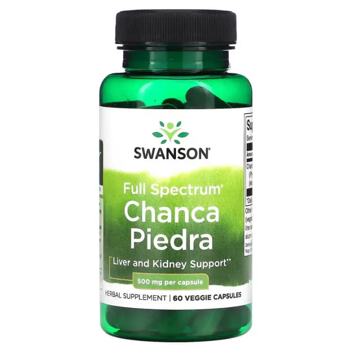Swanson Chanca Piedra 500 Mg - 60 Gélules - Plante Naturelle Pour Les Reins