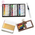 Walnut Watercolor Palette Portable Watercolor Palette Set with Color Mixing Kit for Artists On-the-go Compact Travel Size Sketch Board with 8/15 Colors Mini Pocket Artist Kit Travel Watercolor Kit.