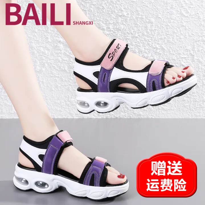 Baili%20Shangxi%20Special%20Leather%20Sports%20Sandals%20for%20Women2023Summer%20Thick%20Bottom%20All-Match%20Super%20Hot%20Beach%20Slippers%20-%20Image%204