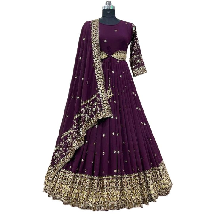 Georgette%20Embroidery%20New%20Stylish%20Semi%20Stitched%20Party%20Long%20Gown%20For%20Women%20-%20Image%205