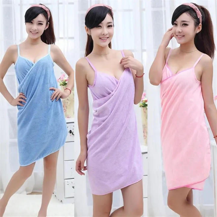 Bathroom%20Women%20Bath%20Towels%20Wearable%20Towel%20Dress%20Beach%20Adults%20Bath%20Gown%20Spa%20Sling%20Robes%20Home%20Nightwear%20Microfiber%20Women%20Bathrobe%20%20bix%20super%20shop%20-%20Image%204