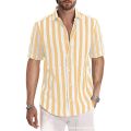 Spring and Summer New Fashion Men's Top Short Sleeve Stripe Polo Shirt T-shirt.
