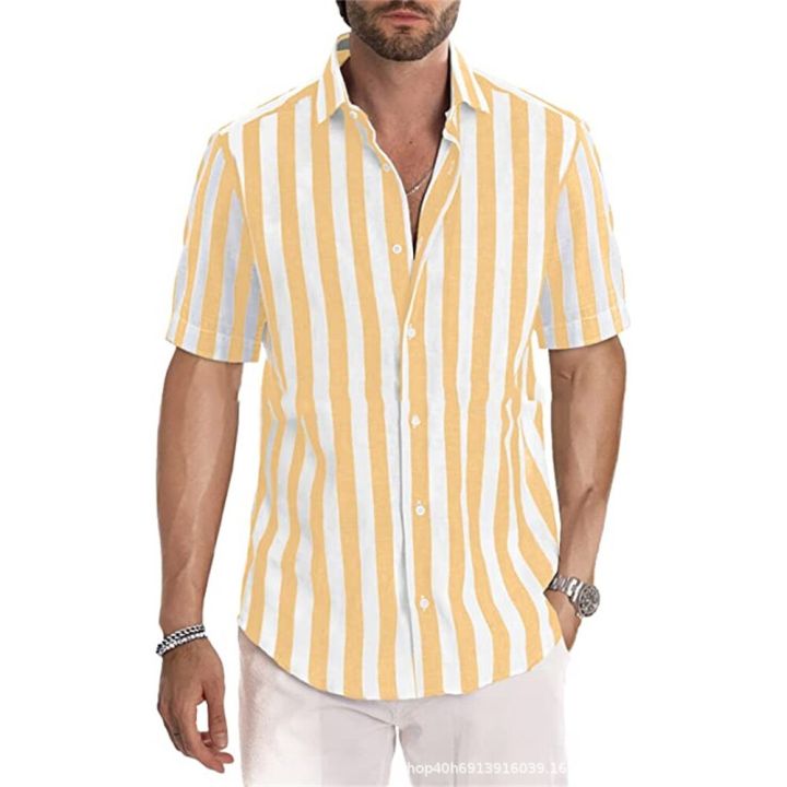 Spring%20and%20Summer%20New%20Fashion%20Men's%20Top%20Short%20Sleeve%20Stripe%20Polo%20Shirt%20T-shirt%20-%20Image%205