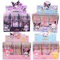 Sanrio Gel Pens 12pcs Kuromi Hello Kitty Melody Cute Boxed Press Water-based Pen Office Signature Pen Stationery Wholesale. 