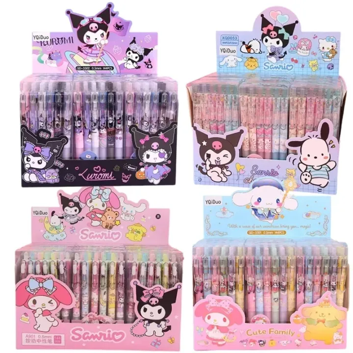 Sanrio%20Gel%20Pens%2012pcs%20Kuromi%20Hello%20Kitty%20Melody%20Cute%20Boxed%20Press%20Water-based%20Pen%20Office%20Signature%20Pen%20Stationery%20Wholesale%20-%20Image%202
