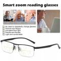 +1.5 To +4.0 Diopters Progressive Reading Glasses High-Quality Half Frame Adjustable Multifocal Glasses Blue Light.