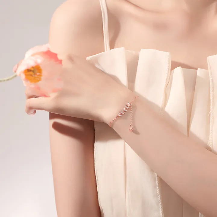 Jin%20Hongyu%20wheat%20ear%20bracelet%20women's%20925%20sterling%20silver%20forest%20leaf%20bracelet%20small%20fresh%20and%20versatile%20rose%20gold%20hand%20jewelry%20wholesale%20-%20Image%204