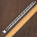 HNSP-Thick Stainless Steel Bracelet for Men, Hand Chain, Punk Male Bracelets, Jewelry Accessories, Gift, 8mm-14mm Wide.