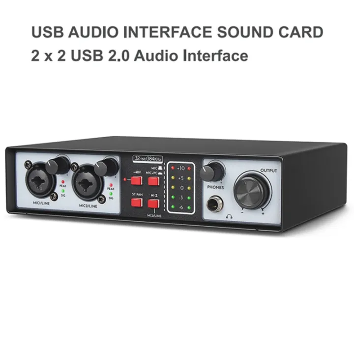 2%20in%202%20Out%20USB%20Audio%20Interface%2032Bit/384KHZ%20Studio%20Kit%20Record%20Professional%20Sound%20Card%2048V%20Phantom%20Easy%20to%20Use%20-%20Image%206