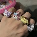 2023 Sanrio Anime Ring Adjustable Accessories Cute Cinnamoroll My Melody Kuromi Resin Girlfriend Girl Heart Decorate Toys Gift.