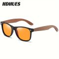 HdHues, Classic Trendy Square Polarized Sunglasses, With Walnut Wooden Temples, For Men Women Outdoor Sports Driving Fishing Cycling Supply Photo Prop. 